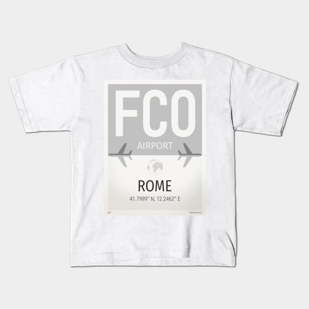 FCO Rome airport Kids T-Shirt by Woohoo